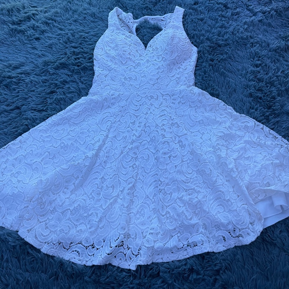 b. smart white formal dress